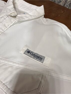 Columbia PFG Omni-Shade Men’s Large White Long Sleeve Fishing Shirt FM7074